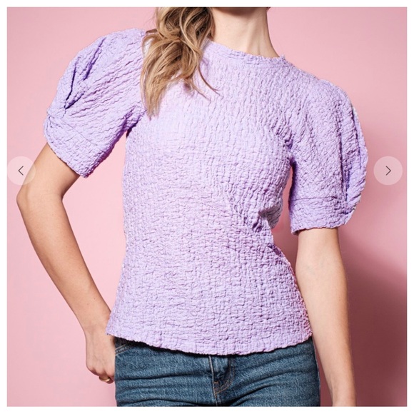 Boho Texture Fabric With Puff Short Sleeve - Picture 2 of 2